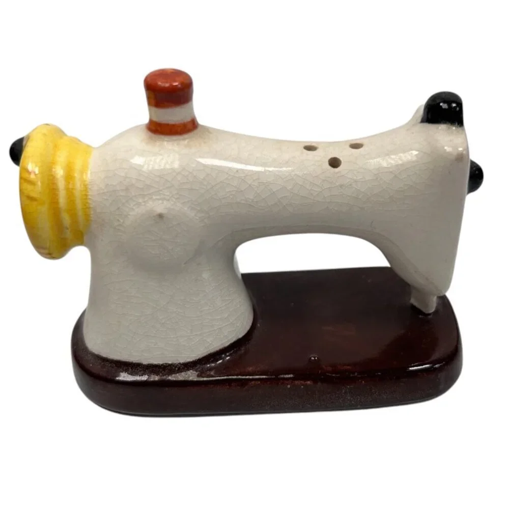 Collectible Porcelain Sewing Machine Pepper Shaker Japan Hand Painted